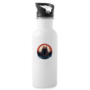 Moon bear - Water bottle with straw - white - Right