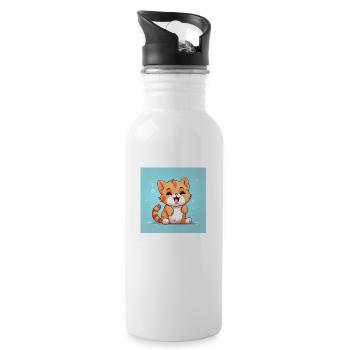 Velvet paws - Water bottle with straw - white - Right