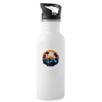 Adventure Patch - Trinkflasche mit integriertem Trinkhalm - Weiß - Rechts