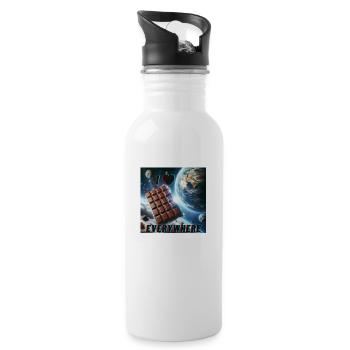 I love chocolate - everywhere - Trinkflasche mit integriertem Trinkhalm - Weiß - Rechts