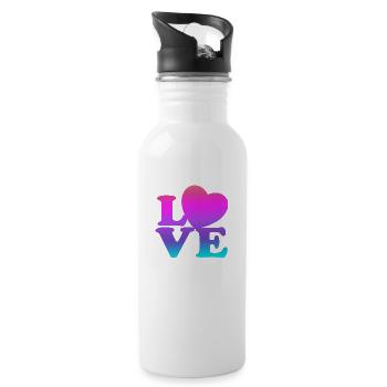 Liebe mich Valentinstag Alles Gute zum Valentinstag Valentinstag - Trinkflasche mit integriertem Trinkhalm - Weiß - Rechts