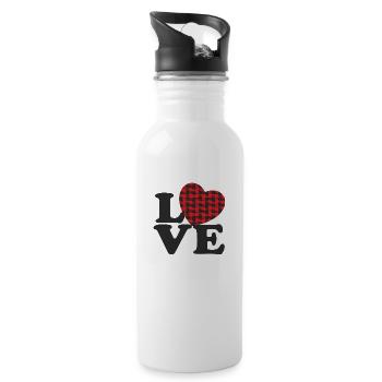 Aimez-moi la Saint-Valentin Joyeux Valentin Saint-Valentin - Gourde avec paille intégrée - blanc - Droite