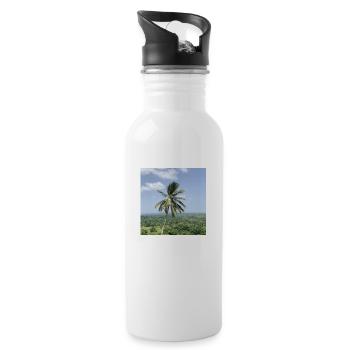 Palme - Trinkflasche mit integriertem Trinkhalm - Weiß - Rechts
