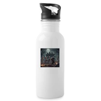 Spooky fun - Water bottle with straw - white - Right