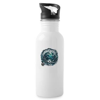 Silent Depths and Deaths - Water bottle with straw - white - Right