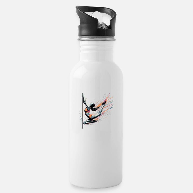 Pole dance dynamique couleurs cadeau - Gourde avec paille intégrée - blanc