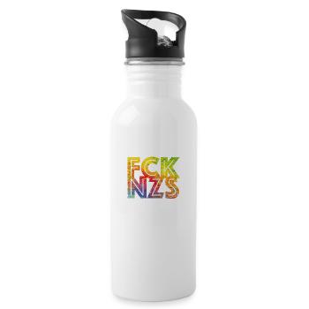 fcknzs speckled colours 07 - Trinkflasche mit integriertem Trinkhalm - Weiß - Rechts