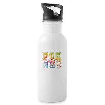 fcknzs speckled colours 08 - Trinkflasche mit integriertem Trinkhalm - Weiß - Rechts