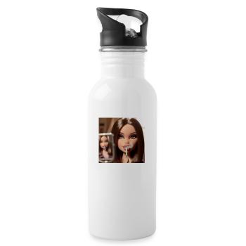 Smoke Girl - Trinkflasche mit integriertem Trinkhalm - Weiß - Rechts