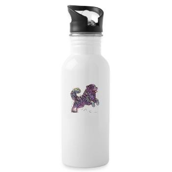 Newfoundland Wave of Joy - purple - Water bottle with straw - white - Right