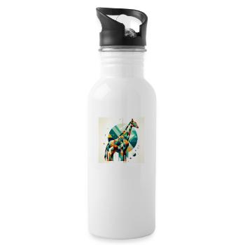 Geometric 1 - Trinkflasche mit integriertem Trinkhalm - Weiß - Rechts