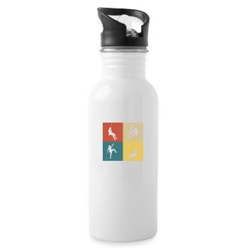 Retro Vintage Climbing - Water bottle with straw - white - Right