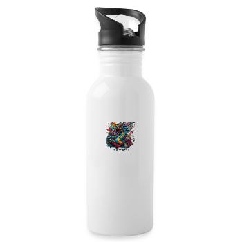 Lasst mich durch, ich bin Schwiegermutter - Trinkflasche mit integriertem Trinkhalm - Weiß - Rechts