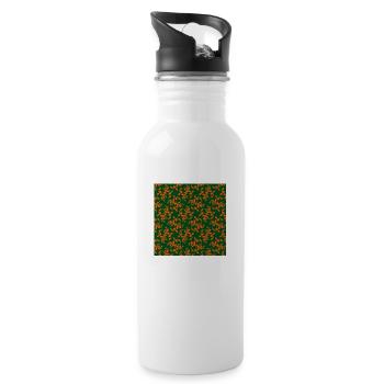 Elegant pattern - Water bottle with straw - white - Right