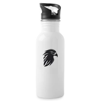 Eagle Bird of Prey Head - Water bottle with straw - white - Right