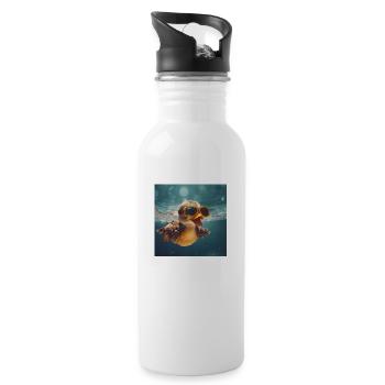 Ente - Trinkflasche mit integriertem Trinkhalm - Weiß - Rechts