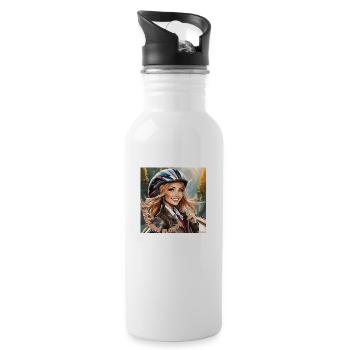 Ma régulière blonde - Gourde avec paille intégrée - blanc - Droite