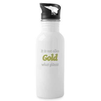 not alles gold - Trinkflasche mit integriertem Trinkhalm - Weiß - Rechts