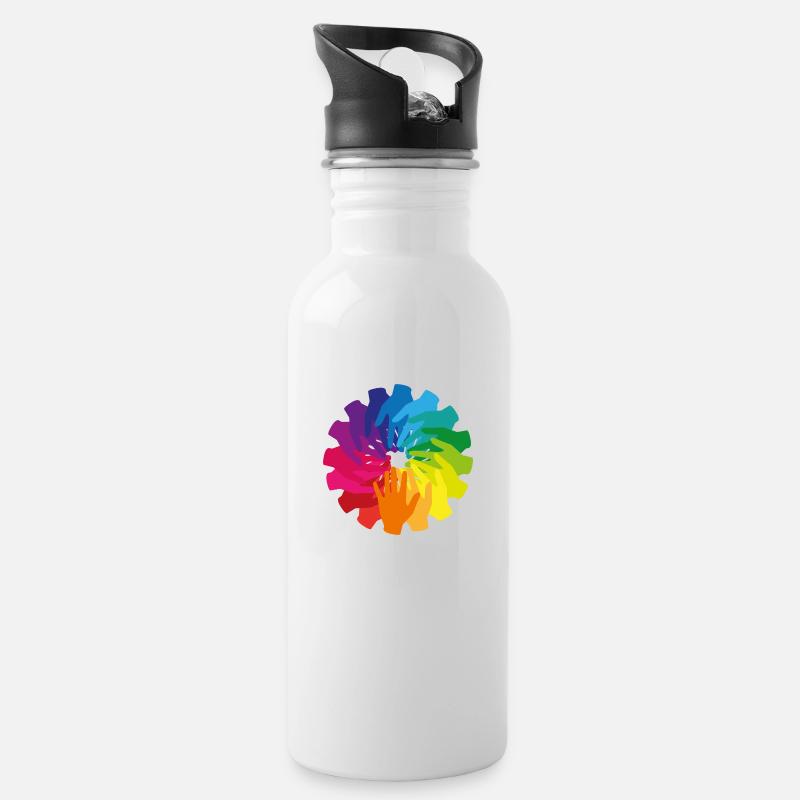 Diversity - Vielfalt ist alles! - Trinkflasche mit integriertem Trinkhalm - Weiß