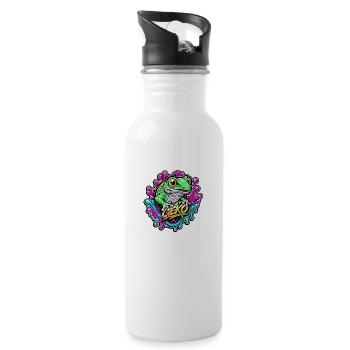 gecko - Trinkflasche mit integriertem Trinkhalm - Weiß - Rechts