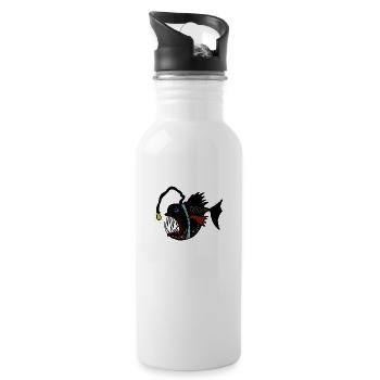 anglerfisch - Trinkflasche mit integriertem Trinkhalm - Weiß - Rechts