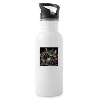 robotik - Trinkflasche mit integriertem Trinkhalm - Weiß - Rechts