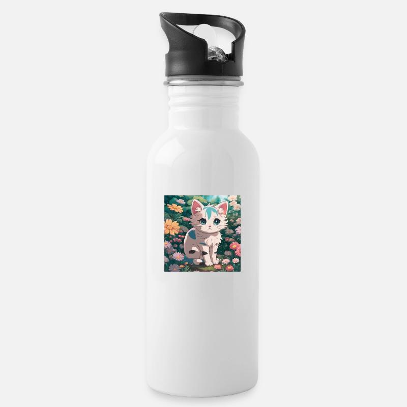 My Design - Trinkflasche mit integriertem Trinkhalm - Weiß