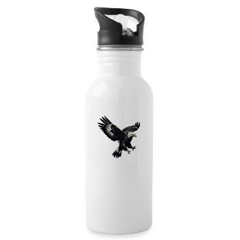Adler - Trinkflasche mit integriertem Trinkhalm - Weiß - Rechts