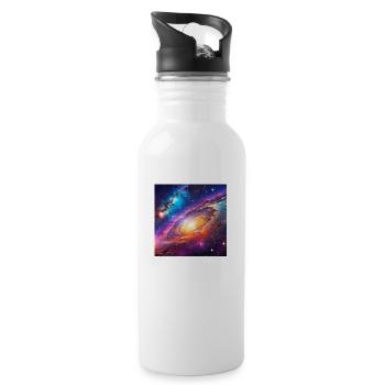 Glühwürmchen-Galaxie - Trinkflasche mit integriertem Trinkhalm - Weiß - Rechts