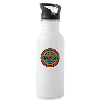 Established 1983 Classic original birthday gift - Water bottle with straw - white - Right
