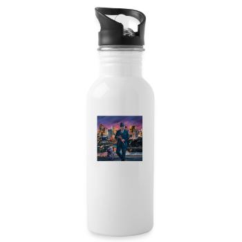 LA GANSTA - Trinkflasche mit integriertem Trinkhalm - Weiß - Rechts