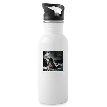 Smooking Woman - Trinkflasche mit integriertem Trinkhalm - Weiß - Rechts