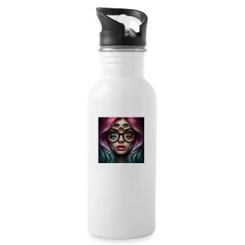 # eyes Girl - Trinkflasche mit integriertem Trinkhalm - Weiß - Rechts