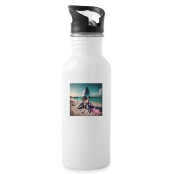 Summer To Mars - Trinkflasche mit integriertem Trinkhalm - Weiß - Rechts
