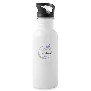 Team der Braut Schmetterling - Junggesellinnenabschied Geschenkidee - Trinkflasche mit integriertem Trinkhalm - Weiß - Rechts