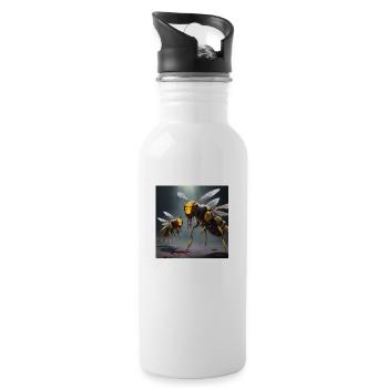 Vampir Bienen - Trinkflasche mit integriertem Trinkhalm - Weiß - Rechts
