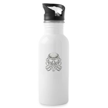 Cracked Skull with Dual Filters - Water bottle with straw - white - Right