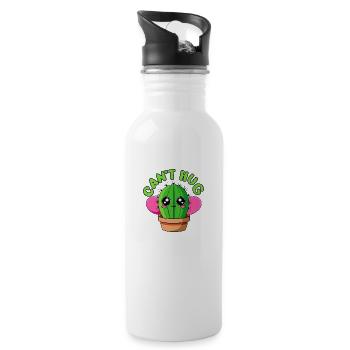 CACTUS. JE NE PEUX PAS FAIRE DE CÂLINS - Gourde avec paille intégrée - blanc - Droite