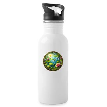 See Leben - Trinkflasche mit integriertem Trinkhalm - Weiß - Rechts