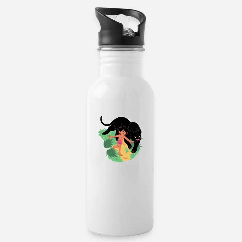 Jungle Book friends - Trinkflasche mit integriertem Trinkhalm - Weiß