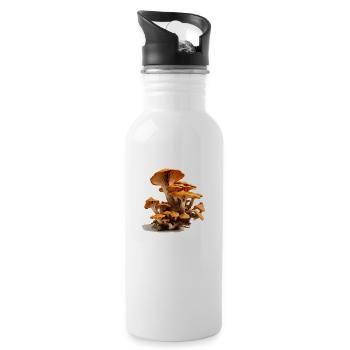 Champignons, pays des merveilles dans les sous-bois - Gourde avec paille intégrée - blanc - Droite