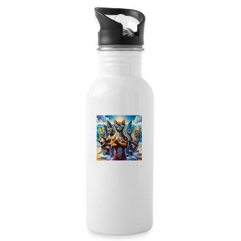Gato Loco Cat Gang CatDudes Surf CoolCats Surf - Gourde avec paille intégrée - blanc - Droite