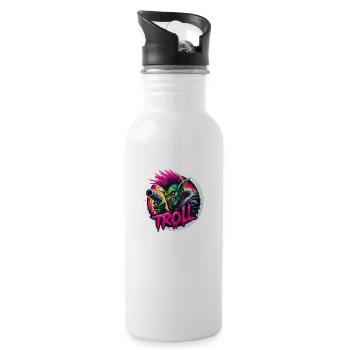 Troll-Punk - Trinkflasche mit integriertem Trinkhalm - Weiß - Rechts
