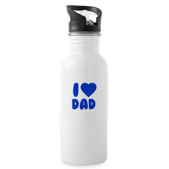 J’AIME PAPA Bleu - Gourde avec paille intégrée - blanc - Droite