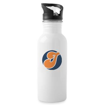Buchstabe i sport orange - Trinkflasche mit integriertem Trinkhalm - Weiß - Rechts