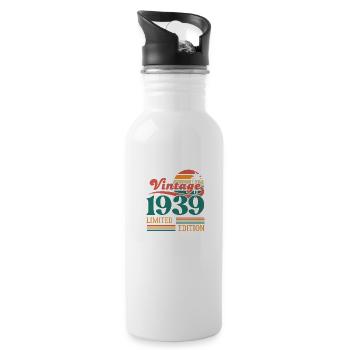 Vintage 1939 Limited Edition - Water bottle with straw - white - Right
