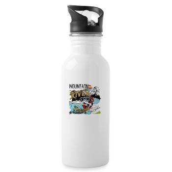Pêche en rivière de montagne - Gourde avec paille intégrée - blanc - Droite