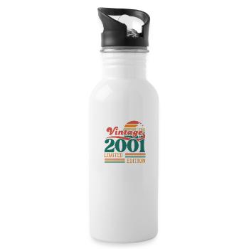 Vintage 2001 Limited Edition - Water bottle with straw - white - Right