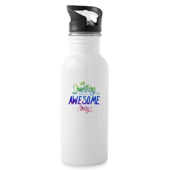 slogan illustration style art vector fashion graphics - Water bottle with straw - white - Right