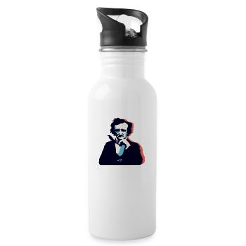 Pensée d’Edgar Allan Poe - Gourde avec paille intégrée - blanc - Droite